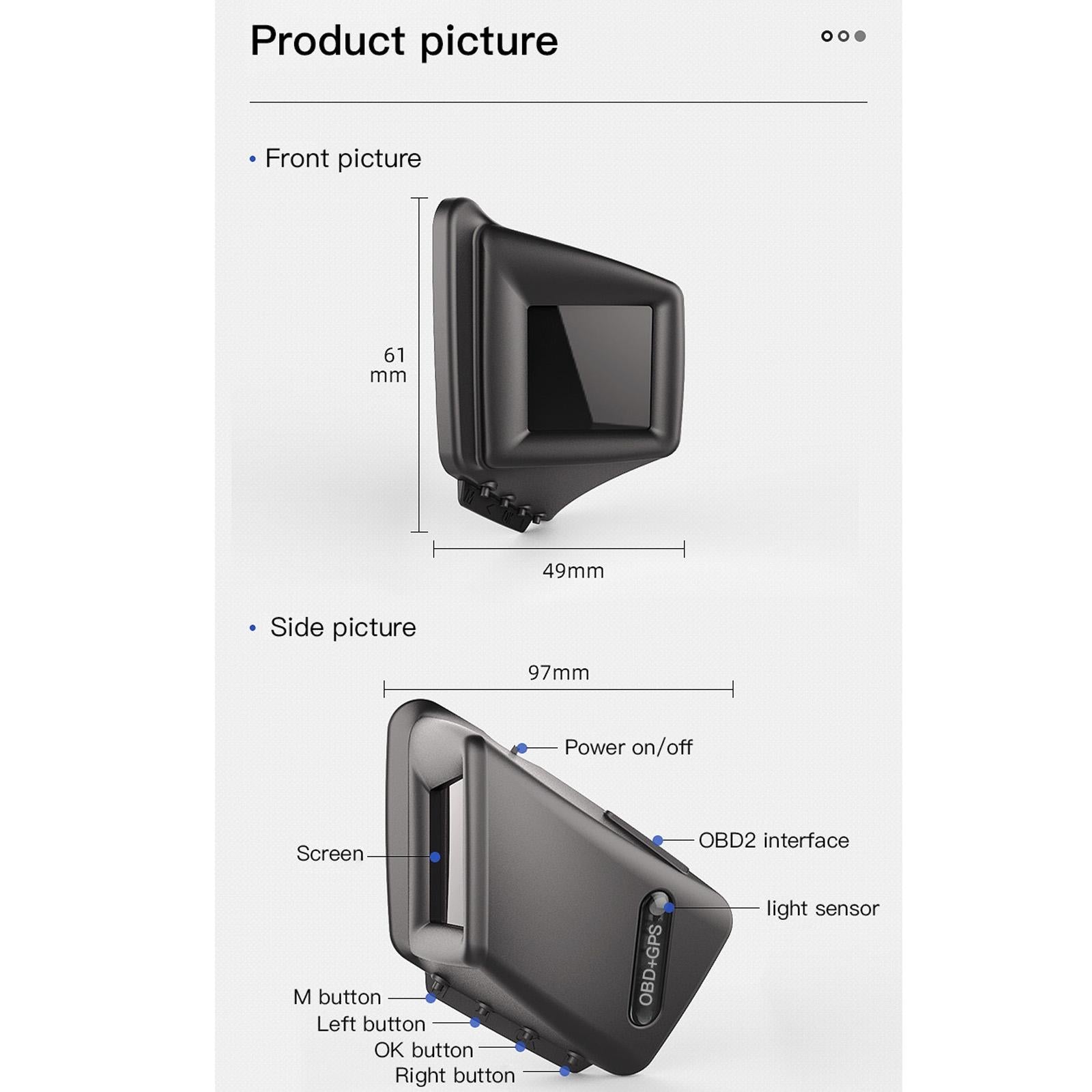 Car Hud Head Up Display Obd Gps Driving Computer Code Table