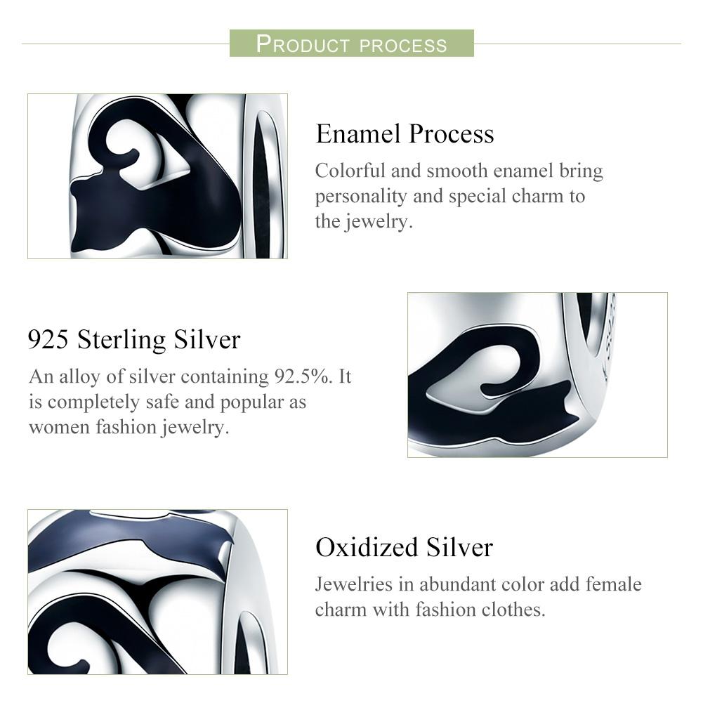 925 Sterling Silver Cat Silhouette Pendant For Diy Bracelets & Necklaces