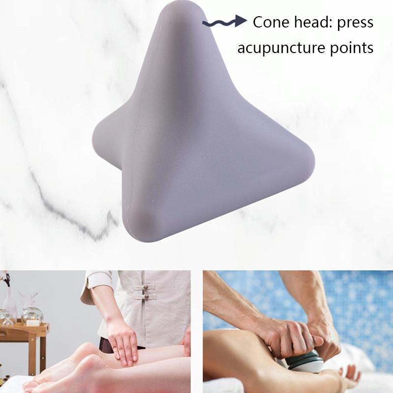 Quadratic Gray Silicone Thumb Massager For Muscle Relaxation And Fascia Massage