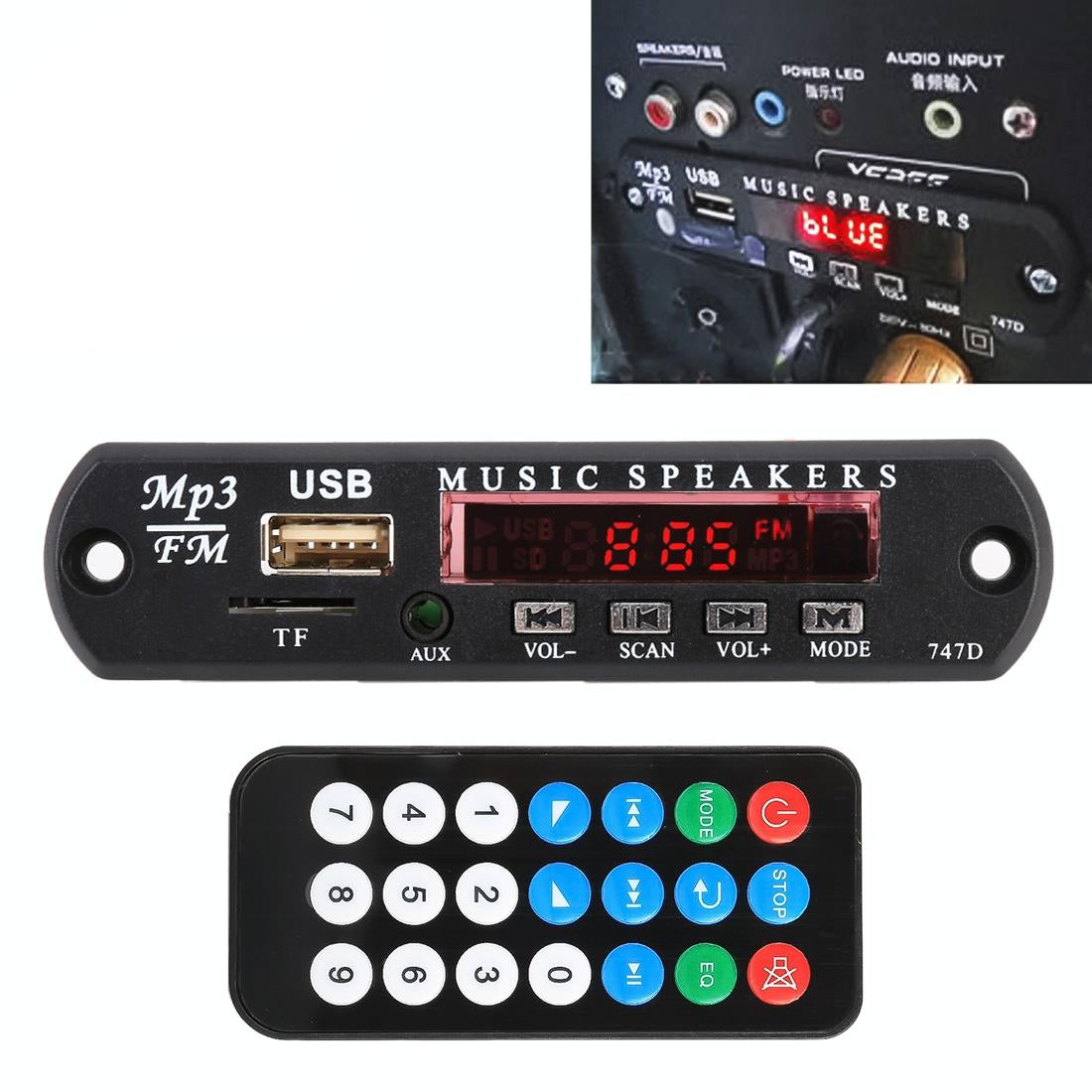 12V Car Audio Bluetooth Mp3 Decoder Board - Fm Radio Tf Usb Aux