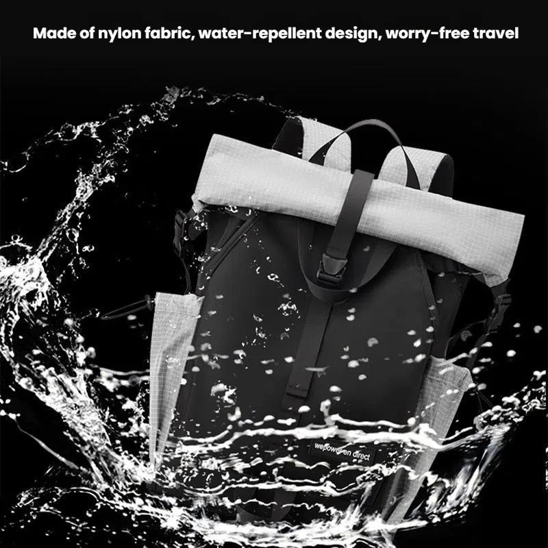 Large Capacity Contrast Backpack For Commuting - Black