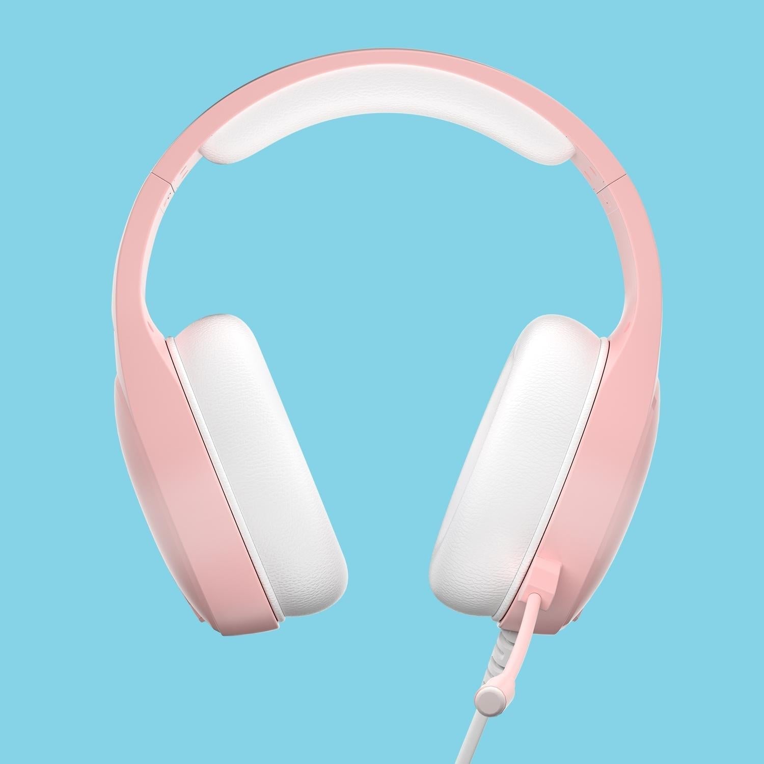 3.5Mm Wired Music Headset With Mic Pink
