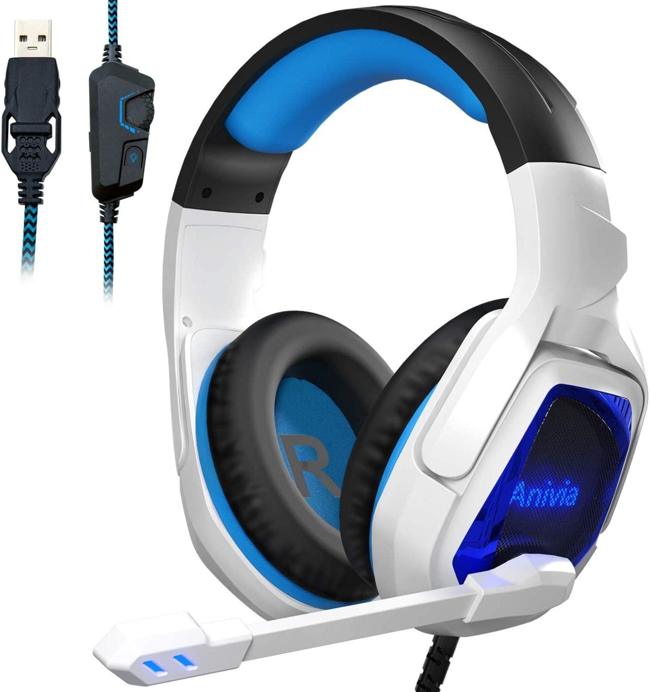 7.1 Channel Usb Gaming Headset With Mic Blue / White