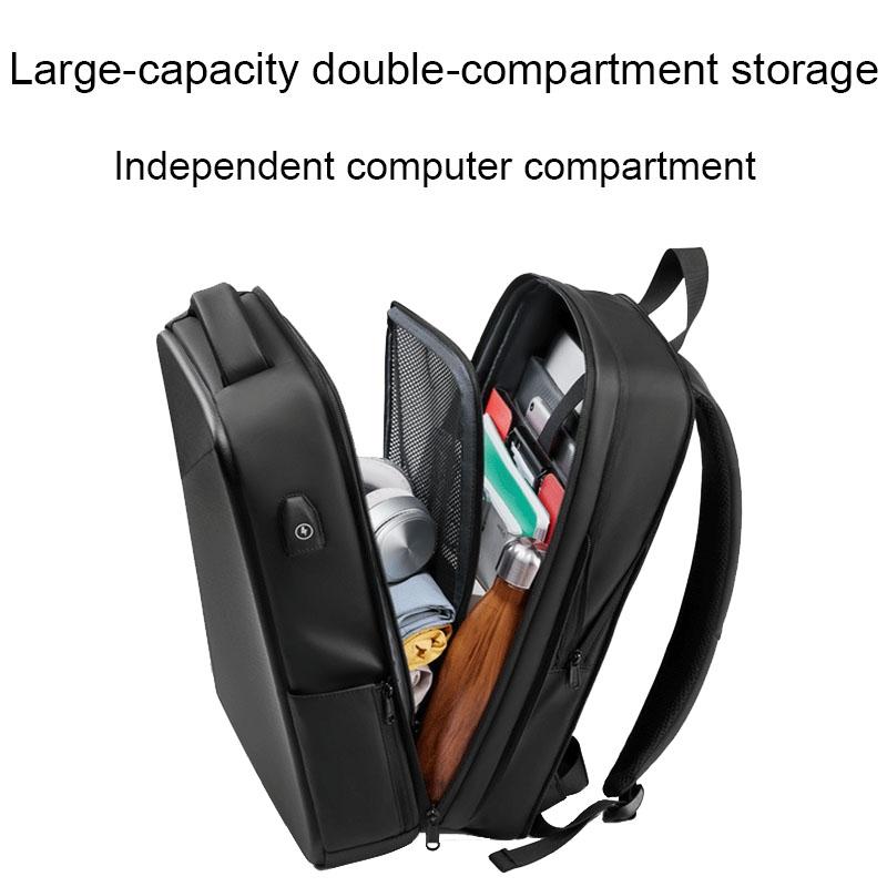 Expandable Usb Laptop Backpack for Business Travel - Black