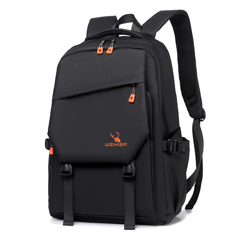 Travel-ready Waterproof Double Shoulder Backpack - Black