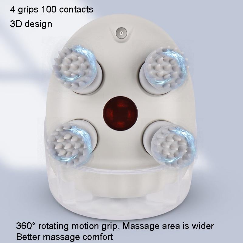 Electric Head Massager With Hot Compress & Vibration Waterproof English Version