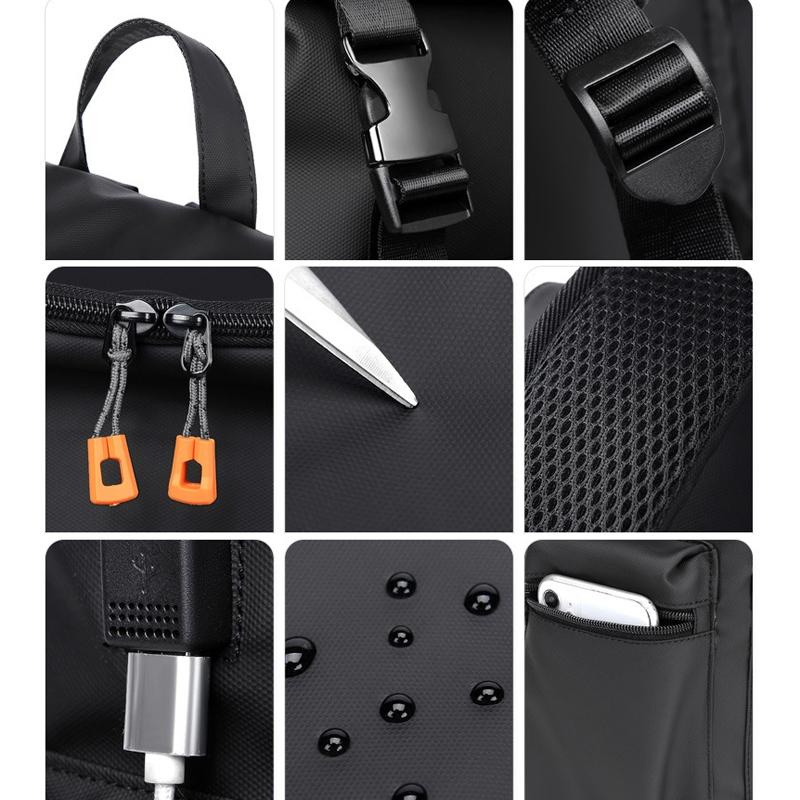 Men Business Travel Backpack - Spacious and Stylish - Black