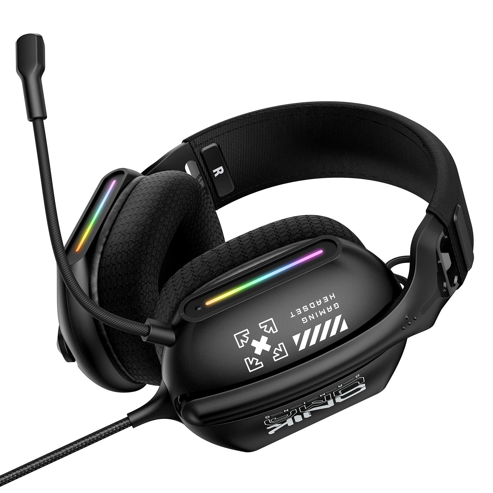 Rgb Gaming Headset With Mic 2.2M Cable Black