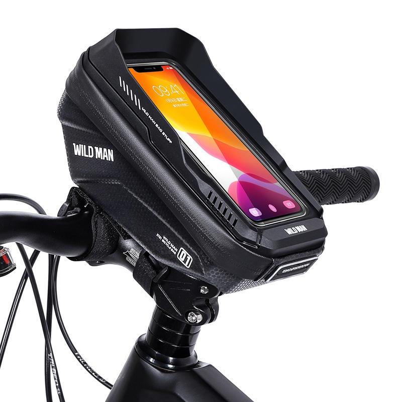 1L Hard Shell Bike Handlebar Bag With Touch Screen - Twill