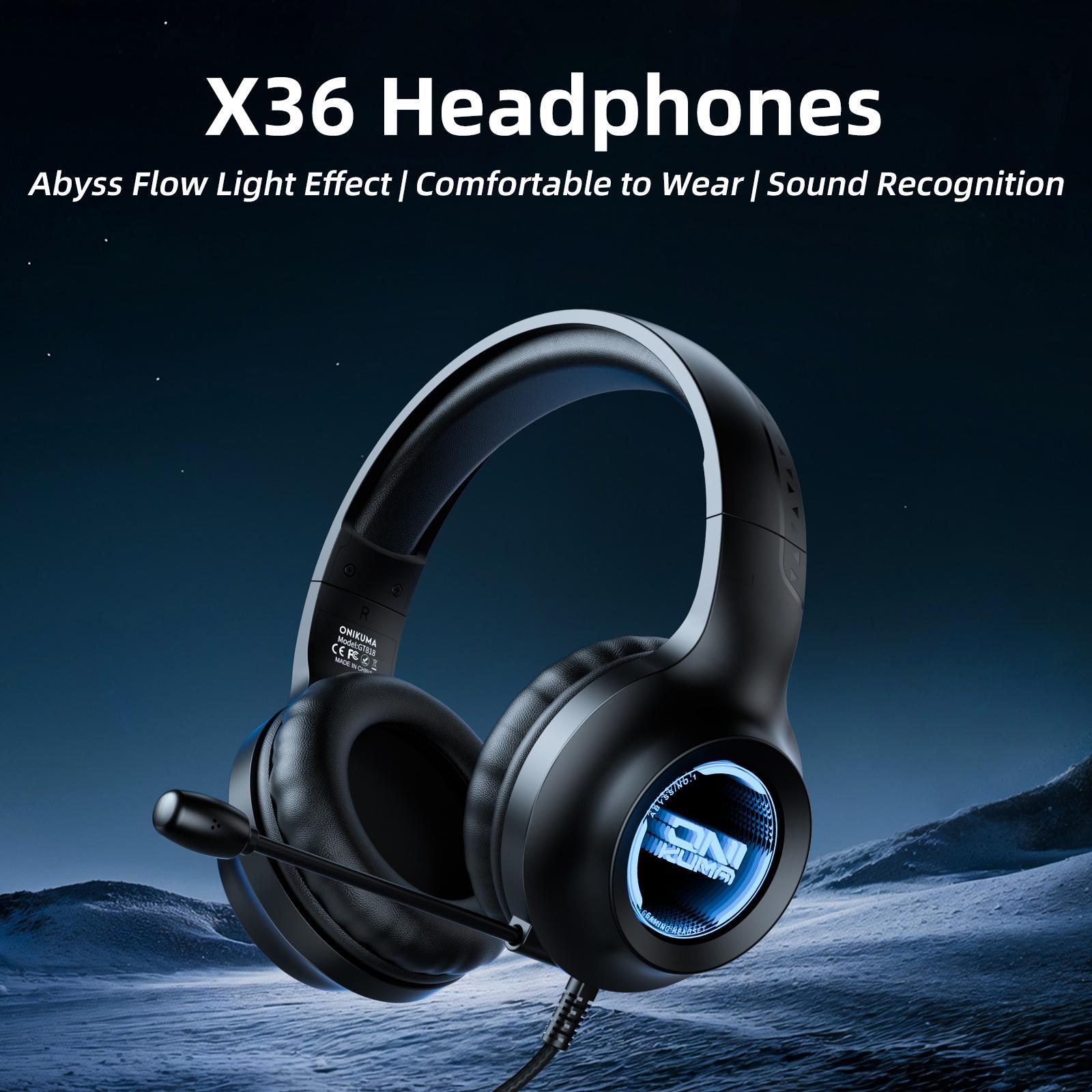 40Mm Custom Drive Game Headphones With Abyss Lamp Effect Black
