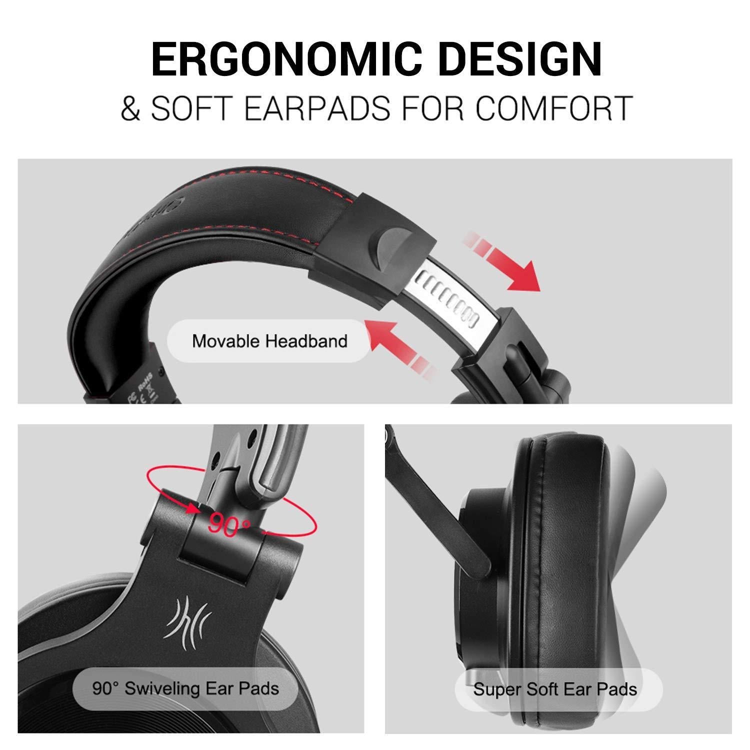 Dj Monitor Headphones With Mic Black