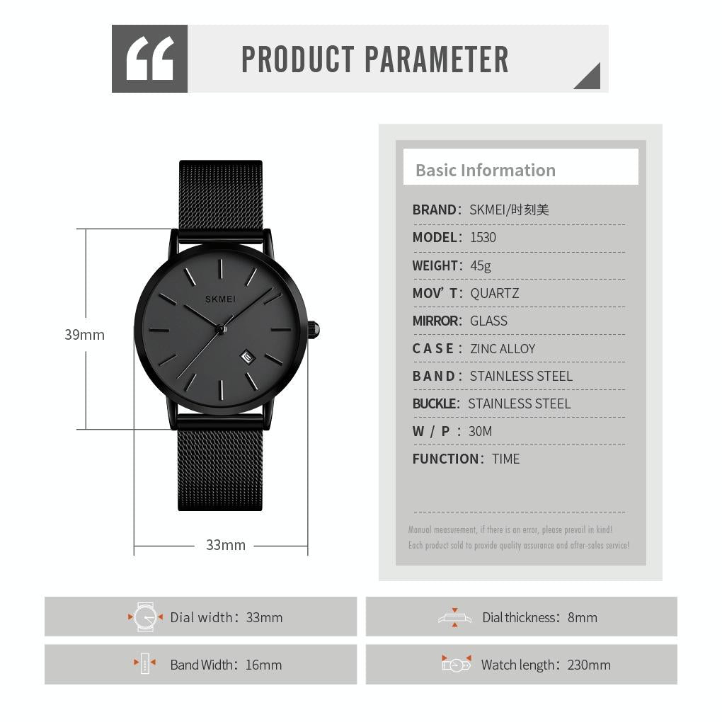 Simple Business Women Watch - Fashion Europe & America - Black