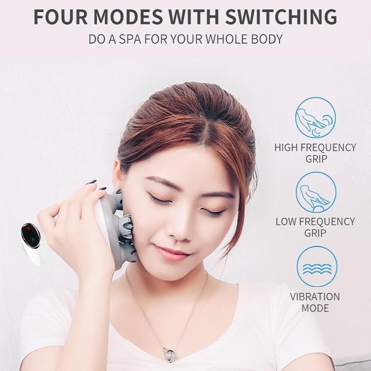 Smart Vibrating Kneading Head Massager English White