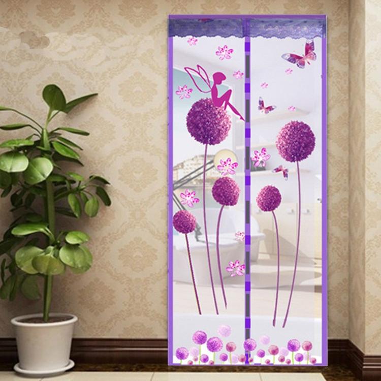 90x210cm Magnetic Summer Mosquito Screen Door Curtain - Coffee