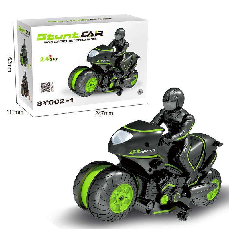 High-speed 2.4g Rc Motorcycle for Drifting and Off-road Riding - Black Green