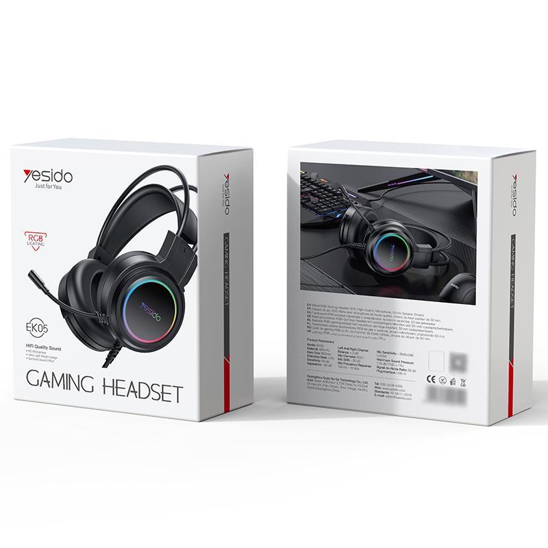 Usb Wired Rgb Gaming Headset With Mic 1.2M Cable Black