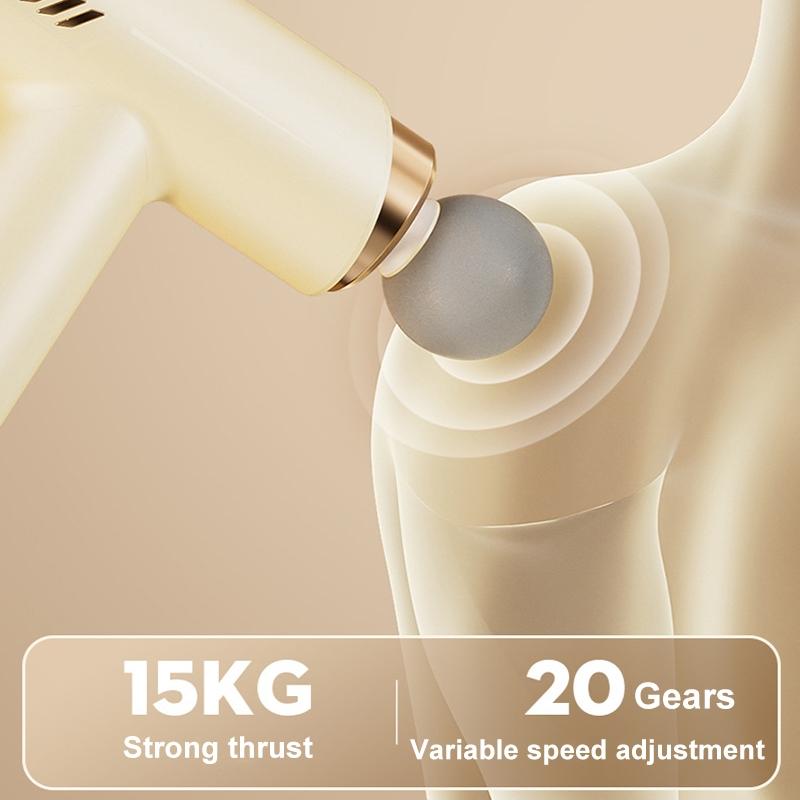 Silent Fascia Gun For Muscle Relaxation - High Frequency Vibration Massager - White