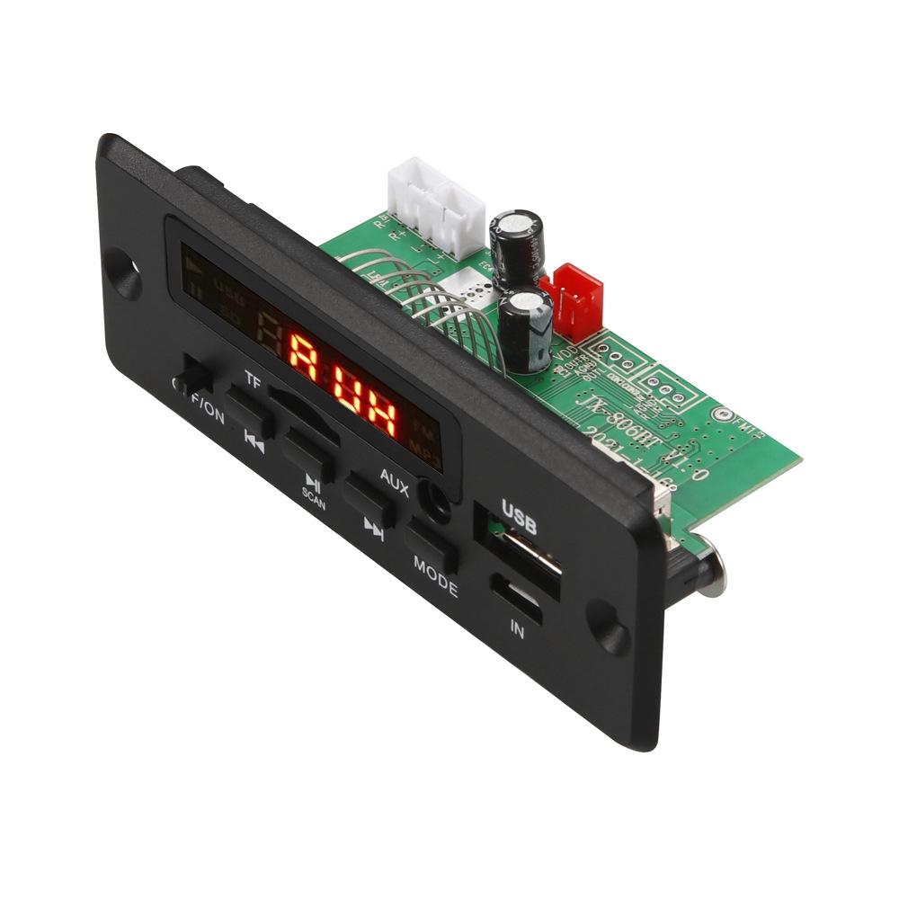 12V Mp3 Decoding Board W / Power Amp & Bluetooth - Record Calls - Black