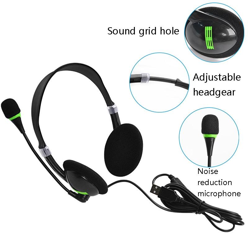 Universal Usb Headphones Black