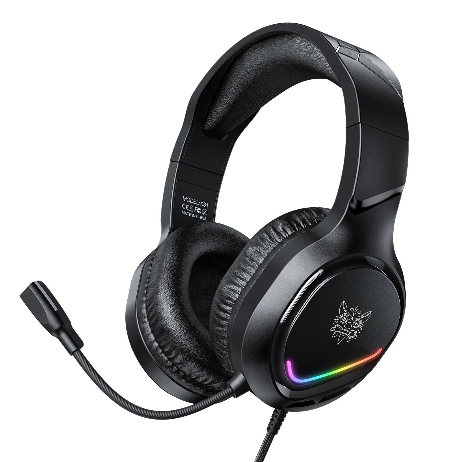 Rgb Gaming Headset With Mic 2.2M Cable Black