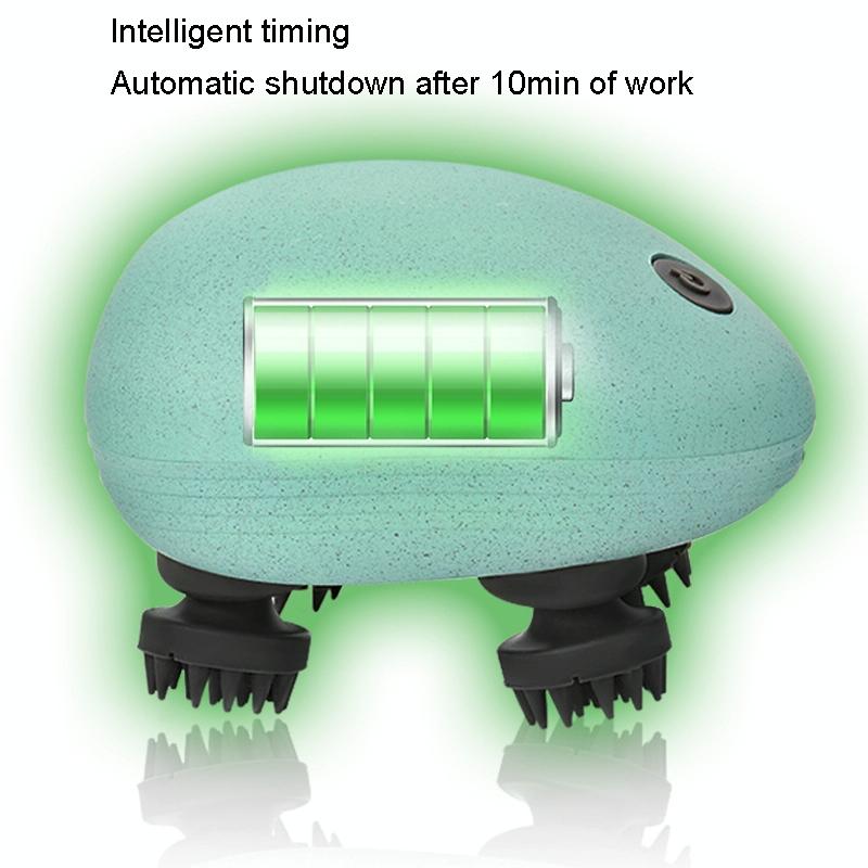 Compact Electric Head Massager Fits All Hair Types - Blue