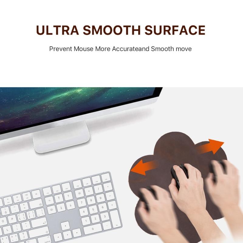 Crazy Horse Leather Retro Petal Mouse Pad Coffee