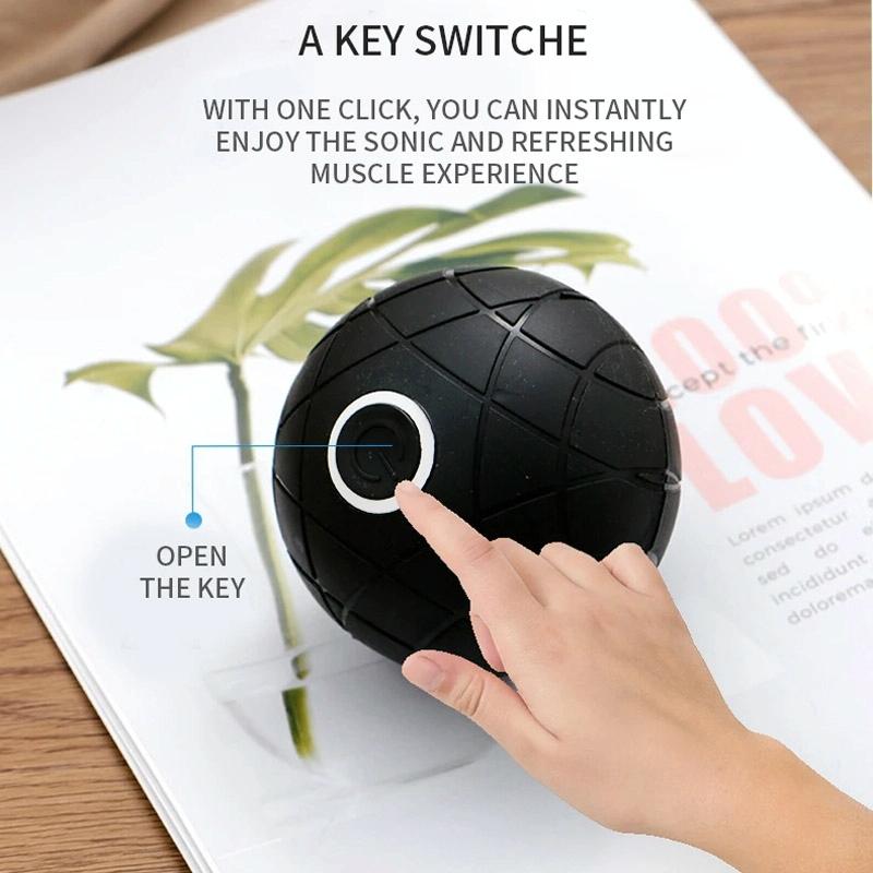 Rechargeable 3D Vibrating Massage Ball For Muscle Relaxation And Fitness Black