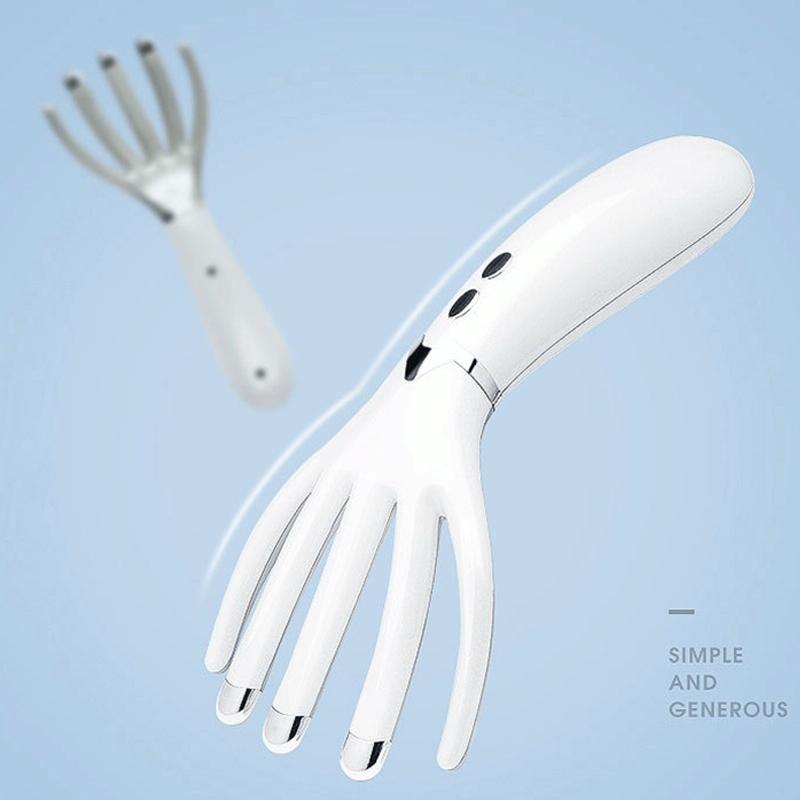 Heated Vibration Head Massager Mini Electric Comb Pearl White