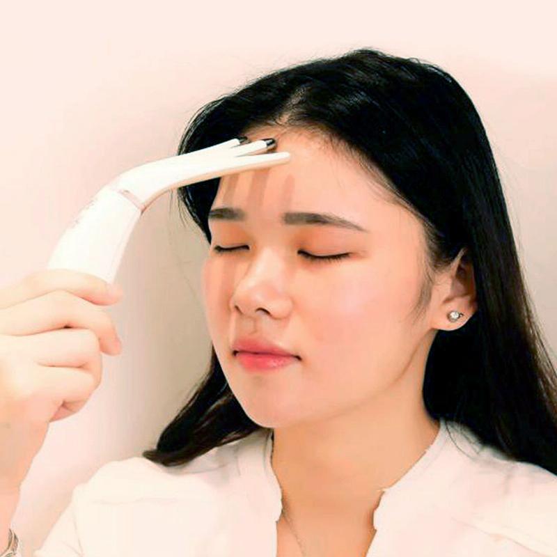 Heated Vibration Head Massager Mini Electric Comb Pearl White