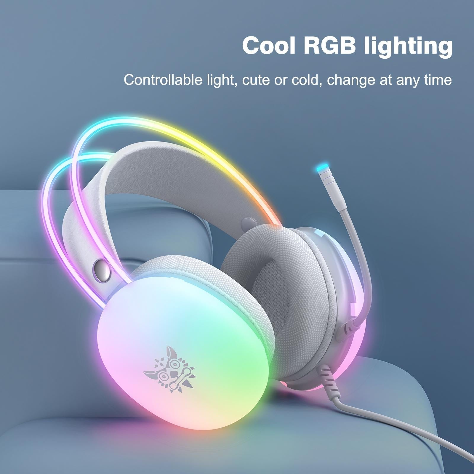 Rgb Wired Gaming Headset Grey