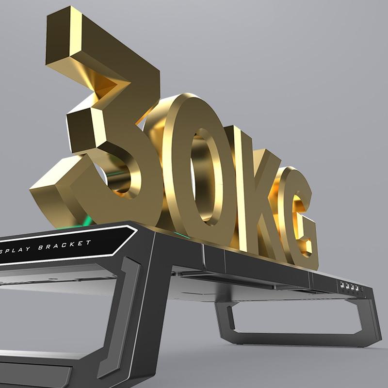 Foldable Laptop Stand with Rgb Lighting & Usb Expansion - Monitor Rack - Moonlight White