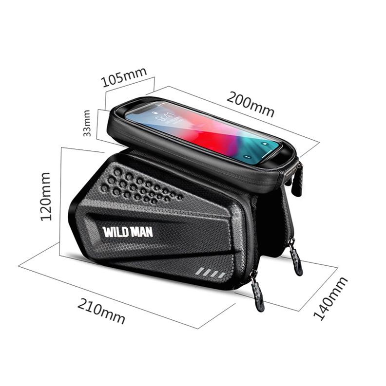 1.2L Multifunctional Bike Front Bag Black