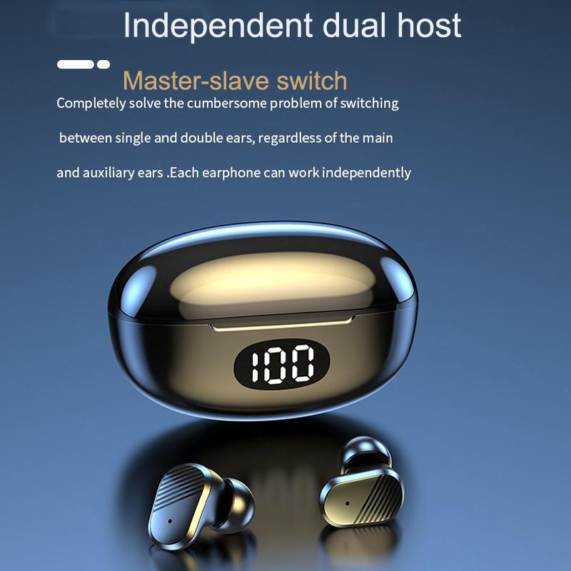 Wireless In-ear Gaming Earphones with Digital Display - Black