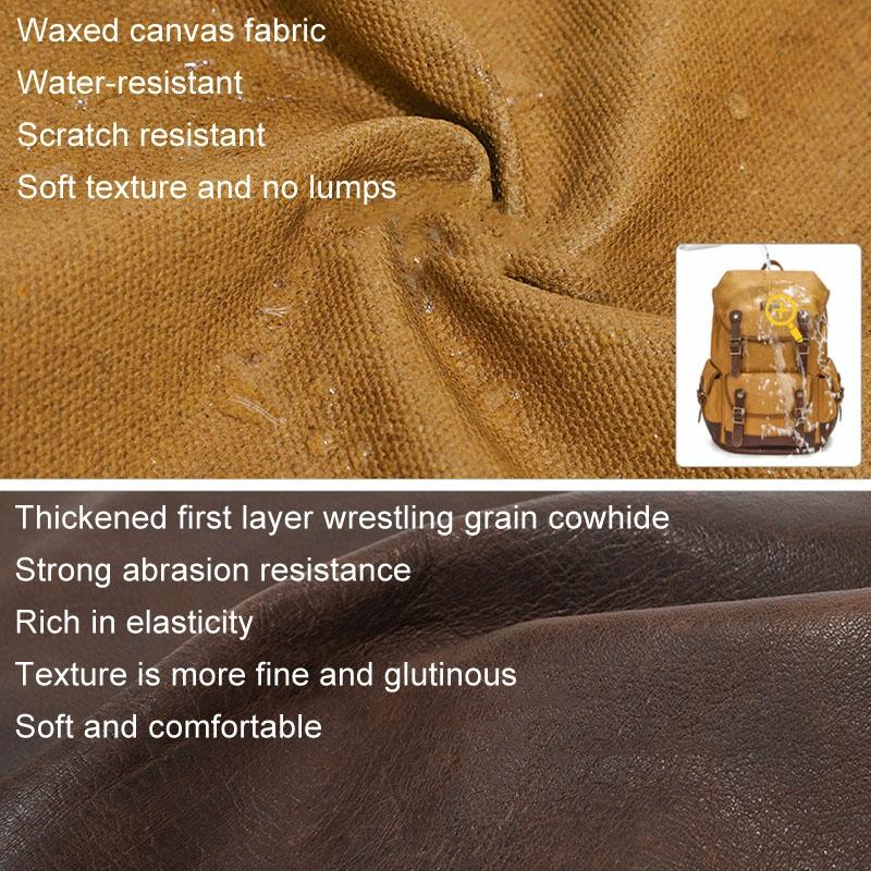 Travel-ready Retro Canvas Backpack - Spacious Design - Gray