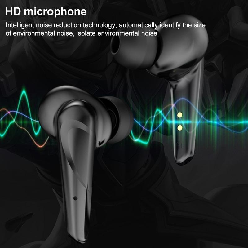 Wireless Gaming Earbuds with Bluetooth 5.0 and Led - Black