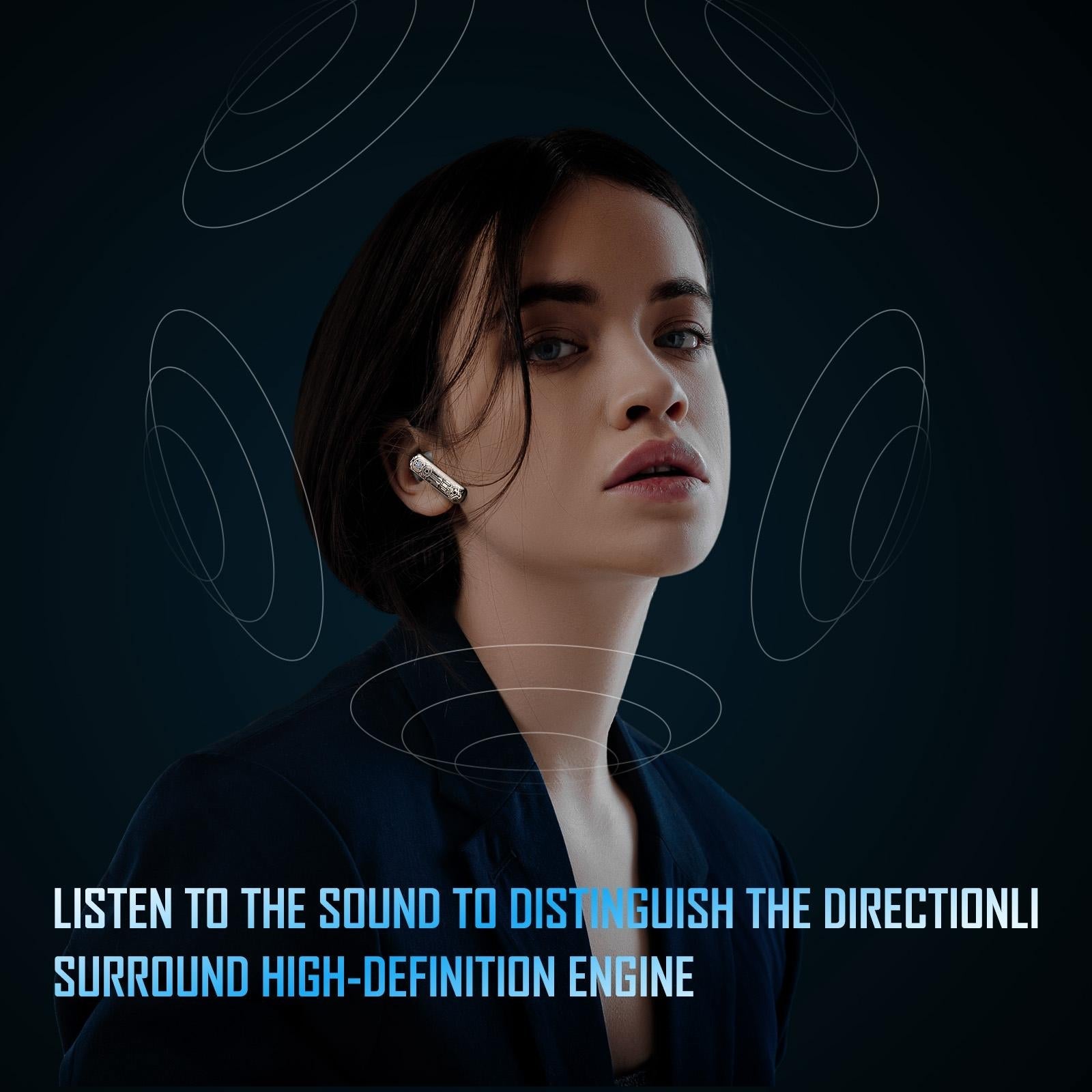 Black Tws Bluetooth Gaming Earphones with Noise Reduction