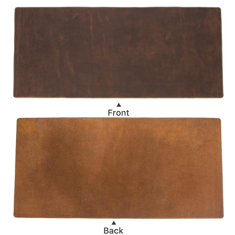 Retro Crazy Horse Leather Desk Pad Anti Slip