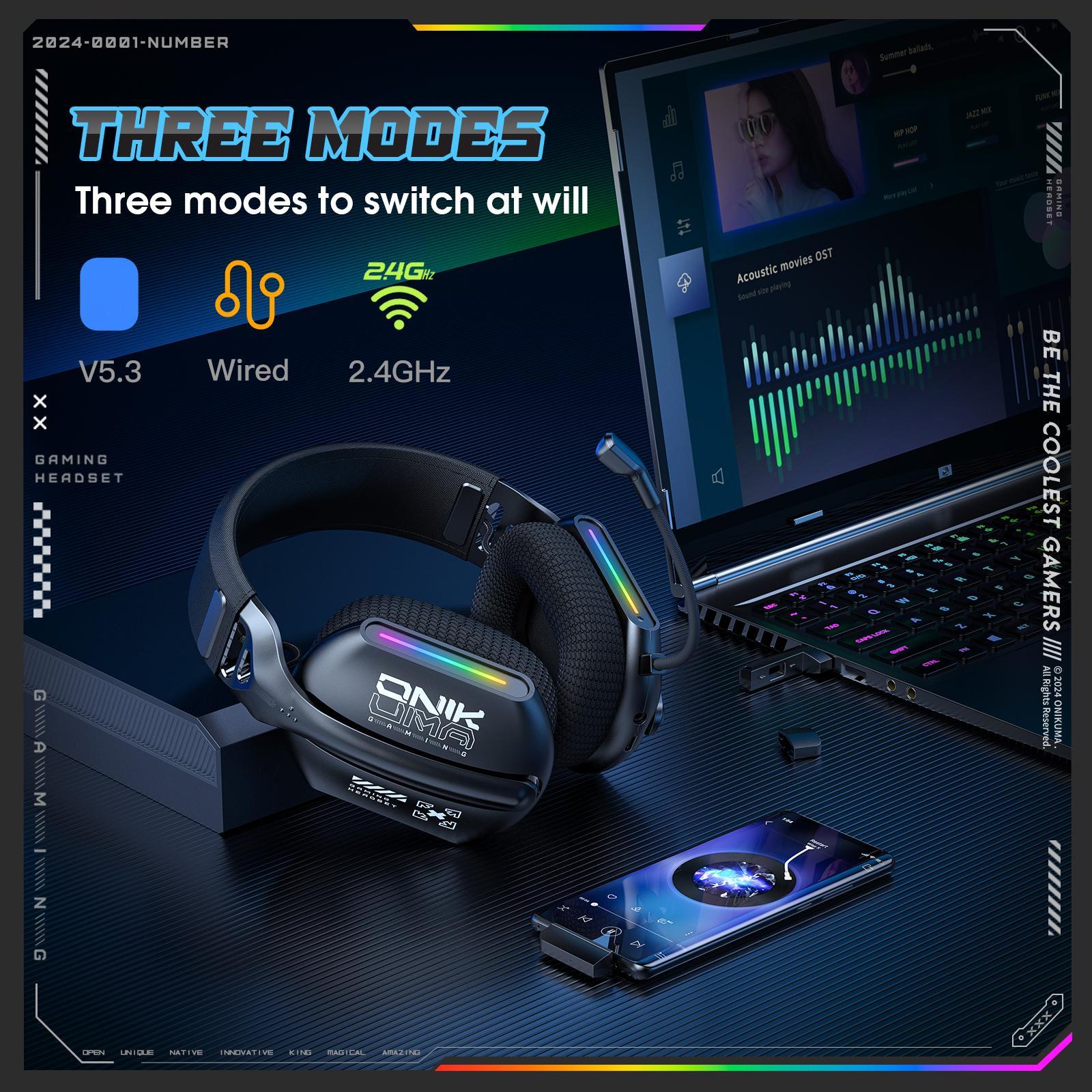 Tri-Mode Bluetooth Gaming Headset Black