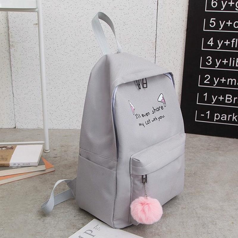Versatile 4-piece Travel Backpack Set - Light Grey