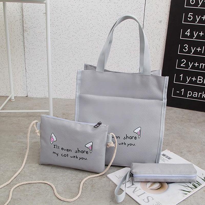 Versatile 4-piece Travel Backpack Set - Light Grey