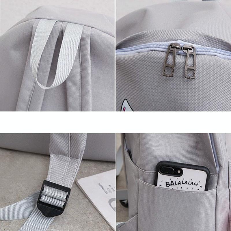 Versatile 4-piece Travel Backpack Set - Light Grey