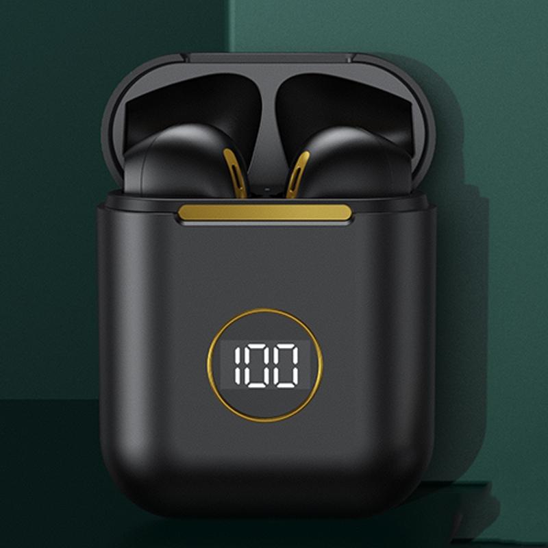 Wireless Sport Bluetooth Headphones with Led Display and Noise Reduction - Black