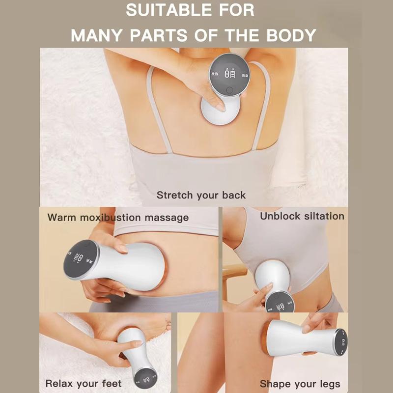 9-Speed Electric Hot Compress Massager For Whole Body Gua Sha - Red