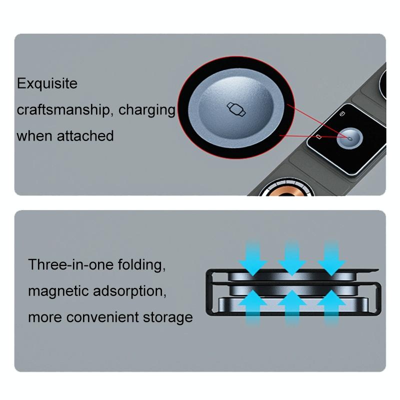 15W 3 In 1 Foldable Magnetic Wireless Charger