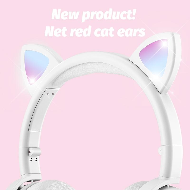 7.1 Surround Sound Cat Ear Gaming Headset With Mic - Black
