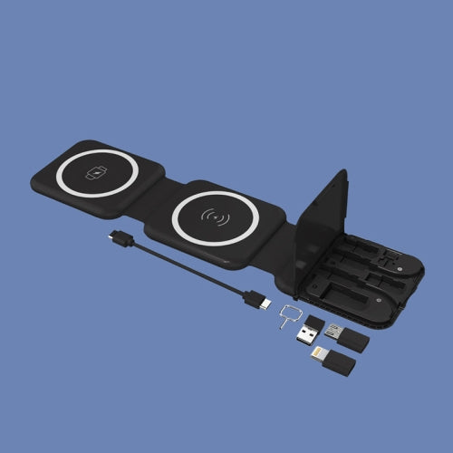 10 In 1 Magnetic Wireless Charger With Data Cable And Storage - White