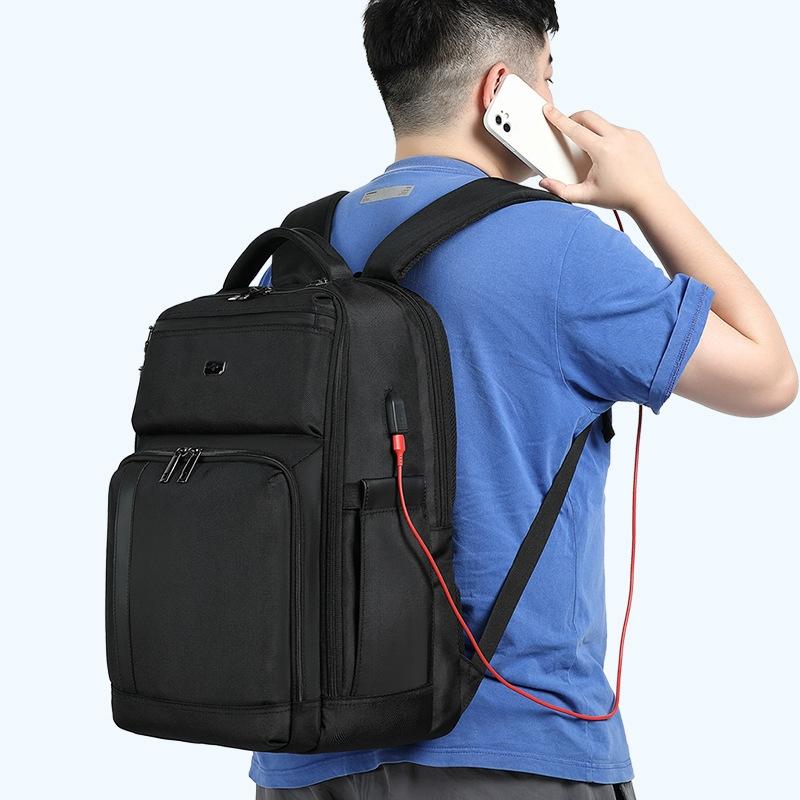 19 Inch Large Capacity Waterproof Backpack With Usb Black