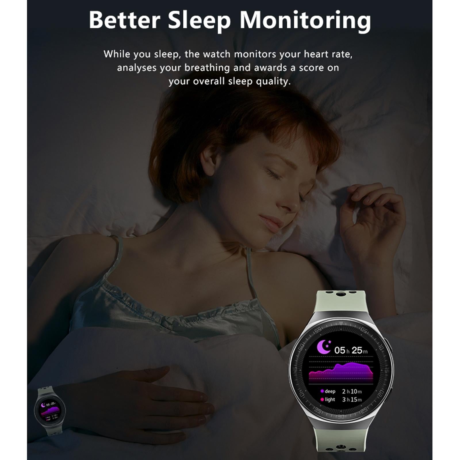 1.28 Inch Ip67 Waterproof Smart Watch With Bluetooth Call Sleep & Heart Rate Monitoring - Black