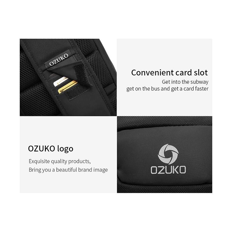 Waterproof Anti Theft Chest Bag With Usb Port Men Outdoor Messenger Bag Dark Blue