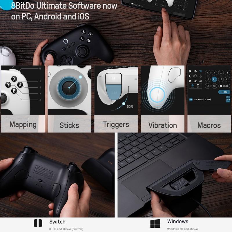 Wireless Gaming Controller for Switch / Pc - Tooth Design - White